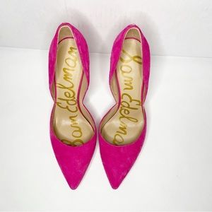 Sam Edelman Hazel Hot Pink Suede pointed toe stilettos 7